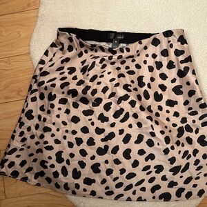Aqua Leopard Print Skirt - Black and Tan